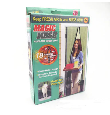 BreezeBarrier Reinforced Magnetic Screen Door – Hands-Free Mesh Curtain with Heavy-Duty Magnets, Self-Closing Screen for Front Door, Patio, Balcony & Sliding Door (Pet & Kid Friendly)